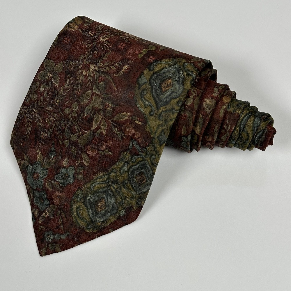 Canali 100% Silk Tie Mens Multicolor Floral‎ Paisley Classic Necktie Made Italy - Picture 2 of 7